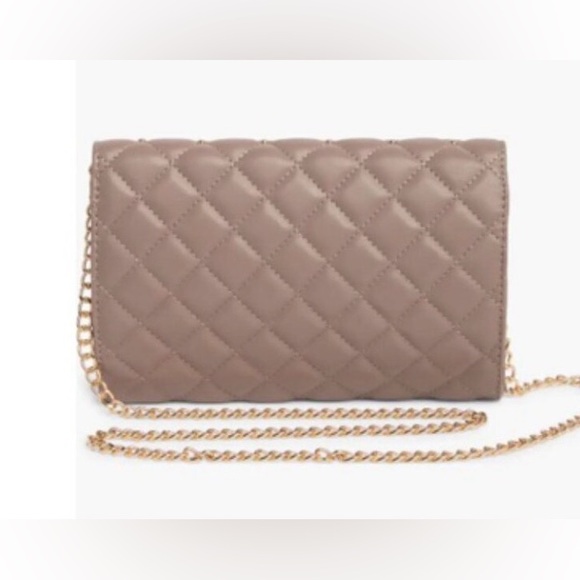 Badgley Mischka Diamond Quilt Convertible Crossbody - Taupe - Picture 3 of 4